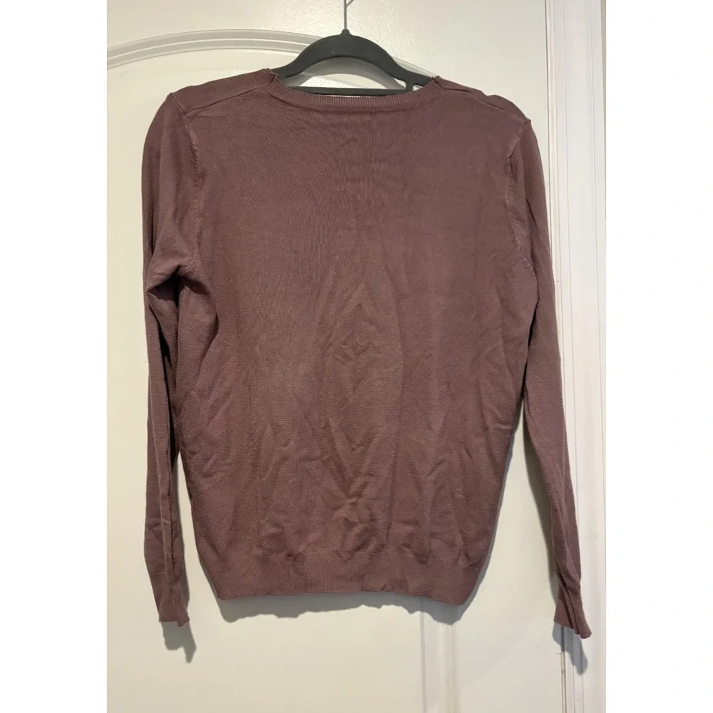 Set of 2 Long Sleeve Cashmere Sweater Shirts Size S & XS Red & Purple Unbranded